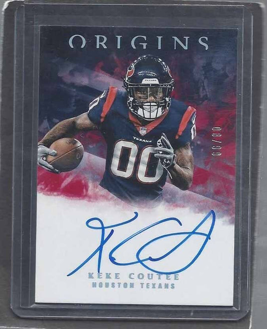 KEKE COUTEE 2018 PANINI ORIGINS RED HOUSTON TEXANS ON CARD AUTO RC #D 8/99