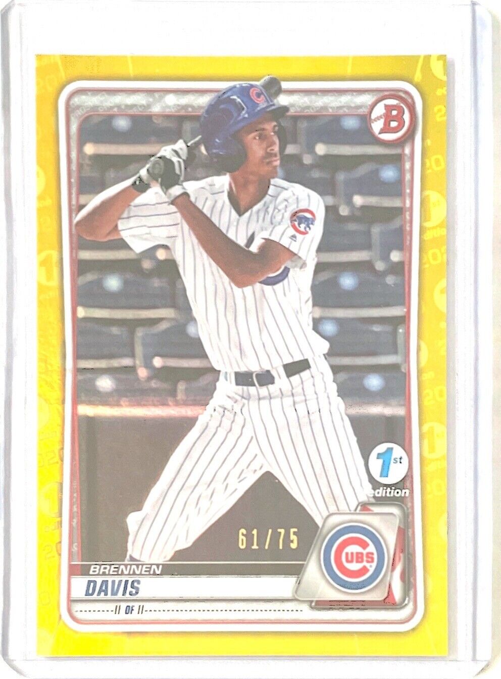 BRENNEN DAVIS 2020 BOWMAN 1ST EDITION PROSPECT YELLOW #D 61/75