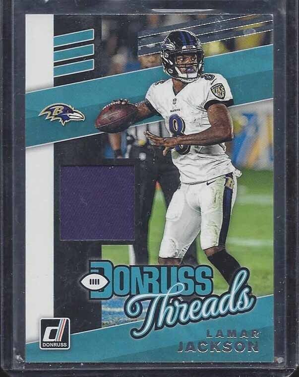 LAMAR JACKSON 2019 DONRUSS THREADS JERSEY #7