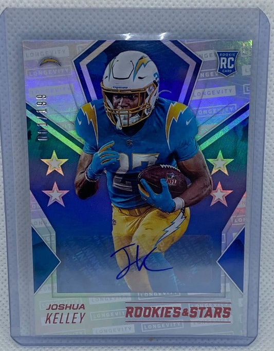 JOSHUA KELLEY 2020 PANINI ROOKIES & STARS LONGEVITY RED AUTO RC #D 1/199