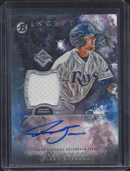 JAKE BAUERS 2016 TOPPS INCEPTION RAYS PROSPECT JERSEY AUTO