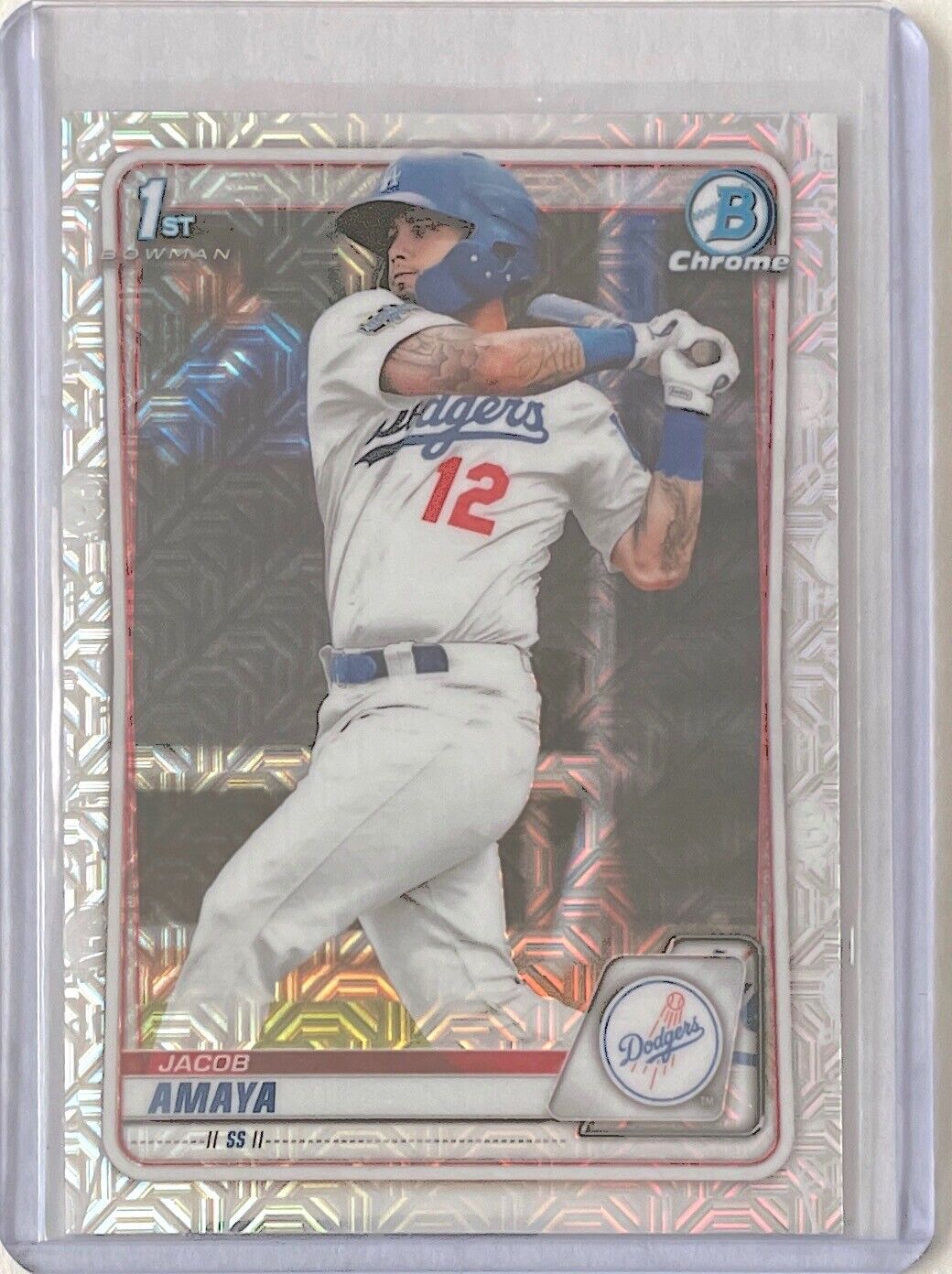 JACOB AMAYA 2020 BOWMAN CHROME 1ST PROSPECT MEGA BOX MOJO REFRACTOR #BCP-3