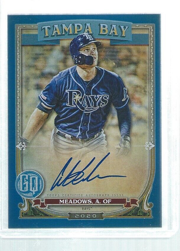 AUSTIN MEADOWS 2020 TOPPS GYPSY QUEEN BLUE ON CARD AUTO #D 59/150