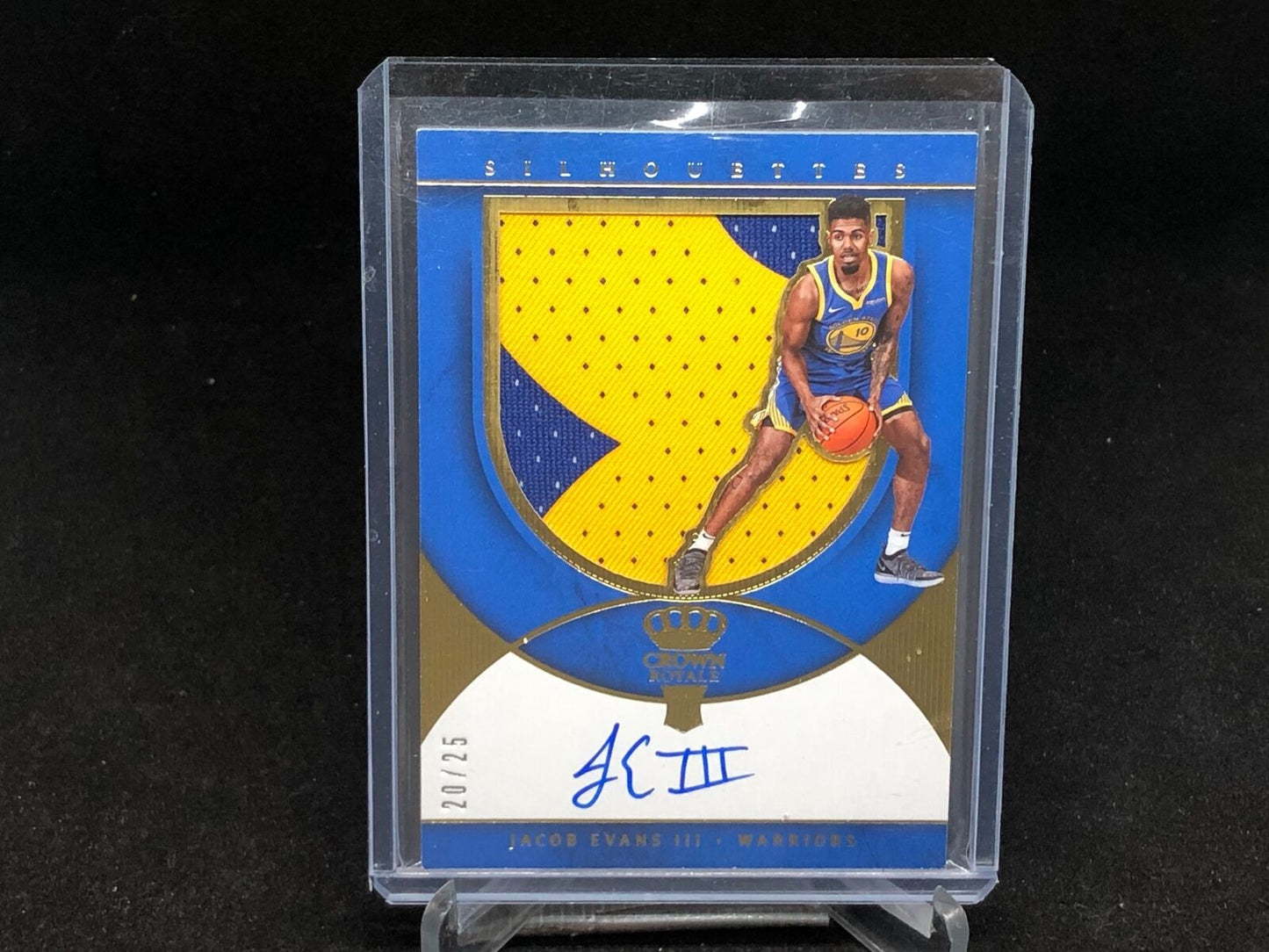 JACOB EVANS III 2018-19 CROWN ROYALE SILHOUETTES 2 CLR PATCH AUTO RC #D 20/25