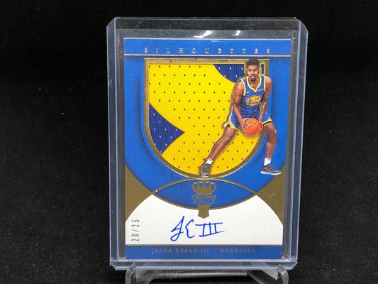 JACOB EVANS III 2018-19 CROWN ROYALE SILHOUETTES 2 CLR PATCH AUTO RC #D 20/25