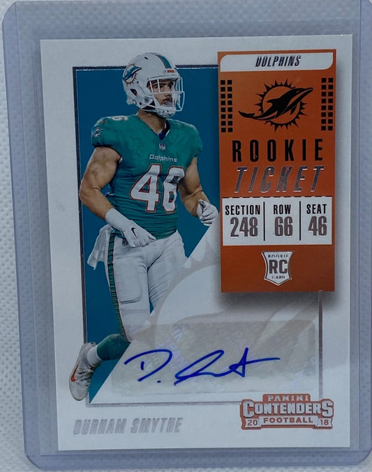 DURHAM SMYTHE 2018 PANINI CONTENDERS ROOKIE TICKET AUTO RC #216