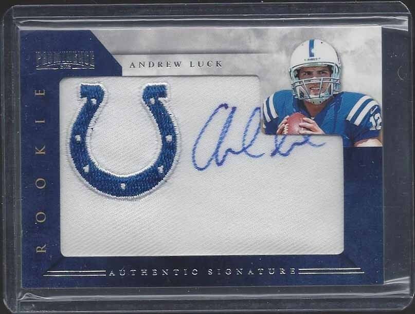 ANDREW LUCK 2012 PANINI PROMINENCE COLTS PATCH ON CARD ROOKIE AUTO RC #D 32/80