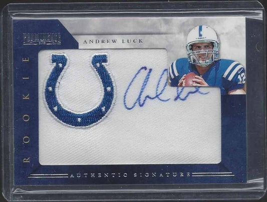 ANDREW LUCK 2012 PANINI PROMINENCE COLTS PATCH ON CARD ROOKIE AUTO RC #D 32/80