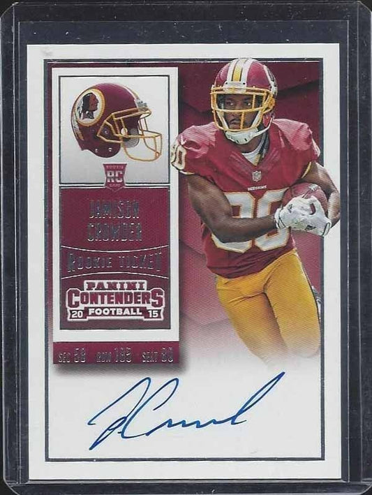 JAMISON CROWDER 2015 PANINI CONTENDERS ROOKIE TICKET SKINS ON CARD AUTO RC #218