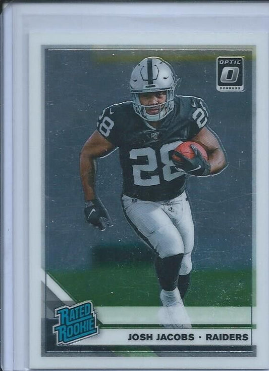 JOSH JACOBS 2019 PANINI DONRUSS OPTIC RATED ROOKIE TRUE ROOKIE RC #158