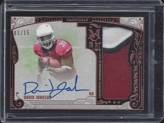 DAVID JOHNSON 2015 TOPPS MUSEUM GOLD RPA JUMBO 3 COLOR PATCH AUTO RC #D 3/15