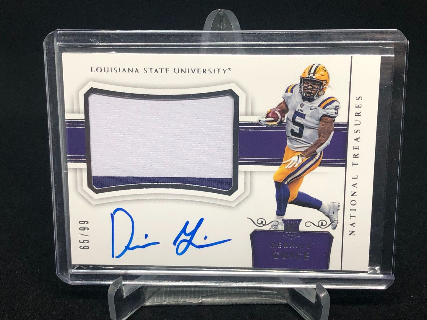 DERRIUS GUICE 2018 NATIONAL TREASURES COLLEGIATE 2 CLR PATCH AUTO RC #D 65/99