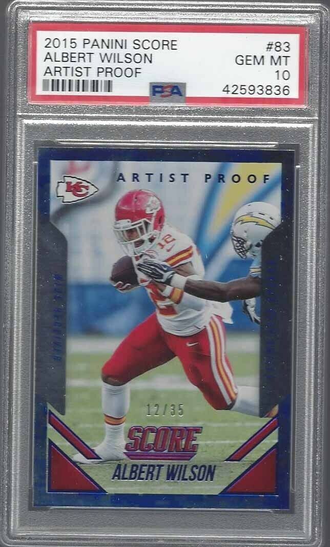1/1 ALBERT WILSON 2015 SCORE ARTIST PROOF #D 12/35 PSA 10 GEM JERSEY #12 + POP 1