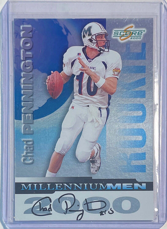 CHAD PENNINGTON 2000 SCORE MILLENNIUM MEN ON CARD AUTO ROOKIE RC #D 0143/1000