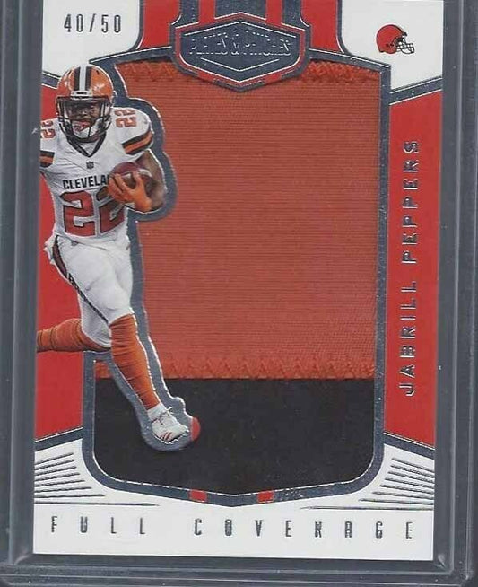 JABRILL PEPPERS 2017 PLATES & PATCHES FULL COVERAGE JUMBO ROOKIE PATCH RC #D /50