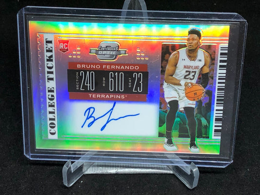 BRUNO FERNANDO 2019 PANINI CONTENDERS PREMIUM COLLEGE TICKET AUTO RC # 76