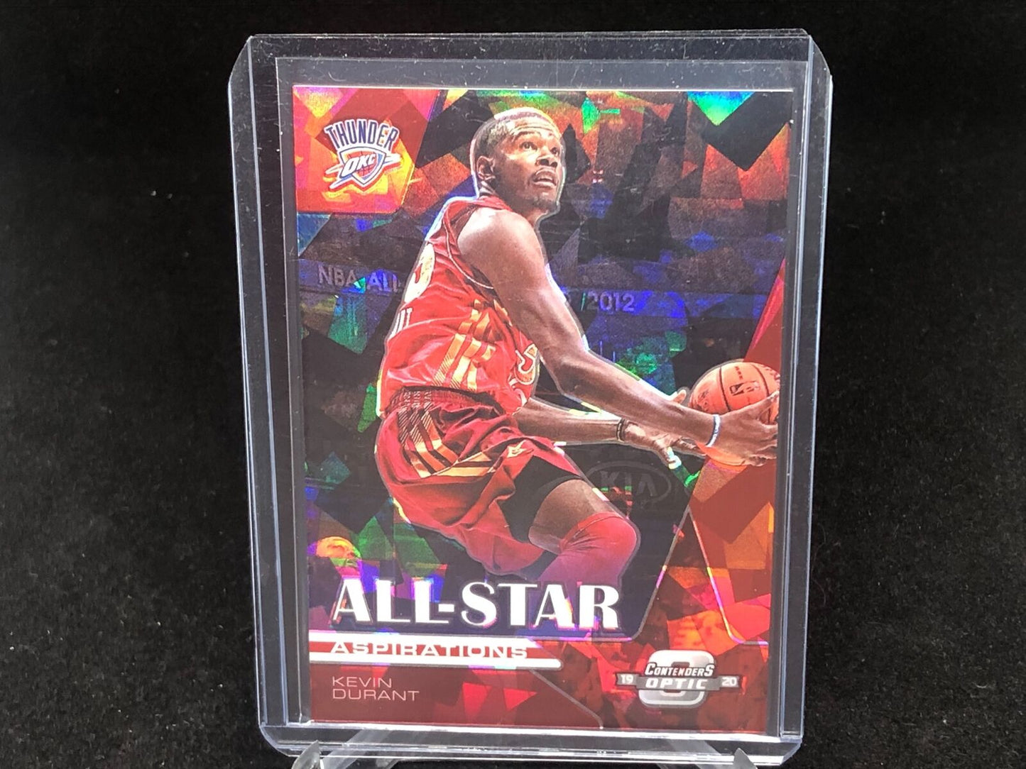 KEVIN DURANT 2019-20 PANINI CONTENDERS OPTIC RED CRACKED ICE PRIZM # 11