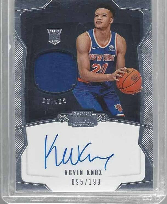 KEVIN KNOX 2018-19 DOMINION ROOKIE JERSEY ON CARD AUTO RC #D 95/199
