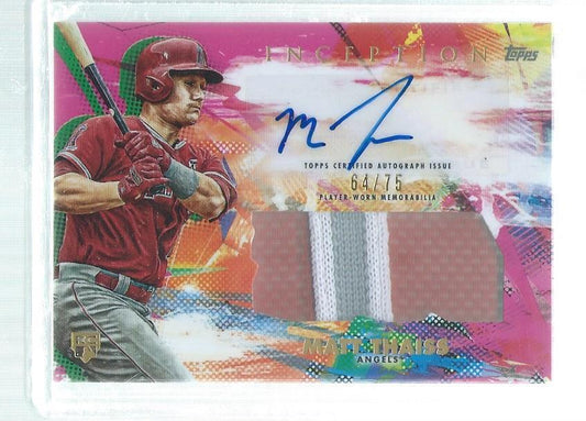 MATT THAISS 2020 TOPPS INCEPTION PINK RPA 3 COLOR PATCH AUTO ROOKIE RC #D 64/75