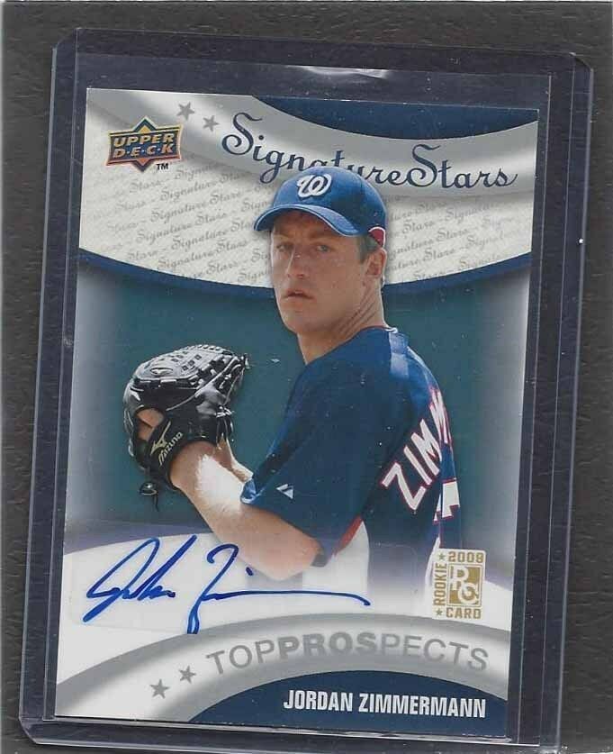 JORDAN ZIMMERMANN 2009 UPPER DECK TOP PROSPECTS SIG STARS ROOKIE AUTO RC #210