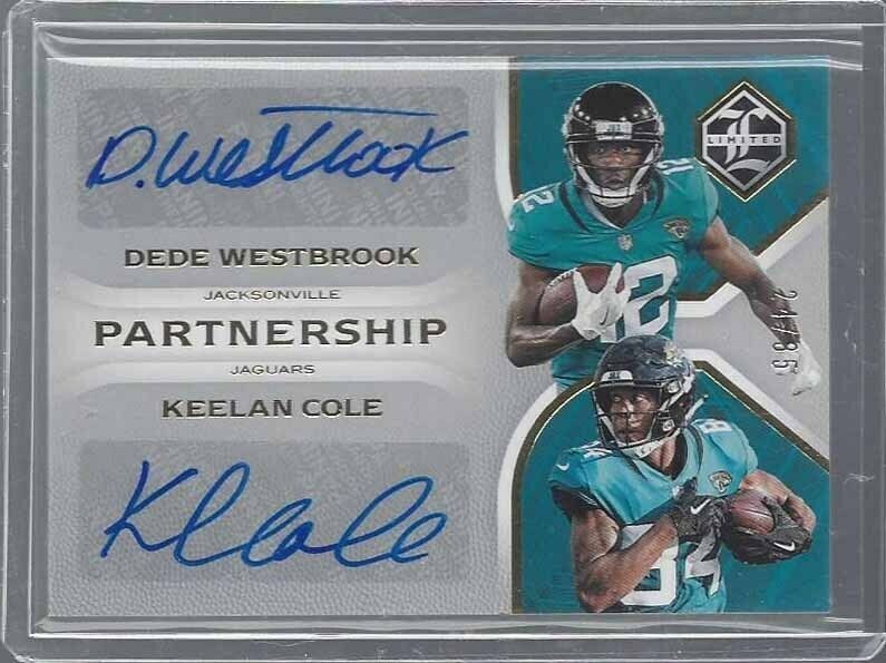 DEDE WESTBROOK KEELAN COLE 2018 LIMITED PARTNERSHIP JAGUARS DUAL AUTO #D 24/35