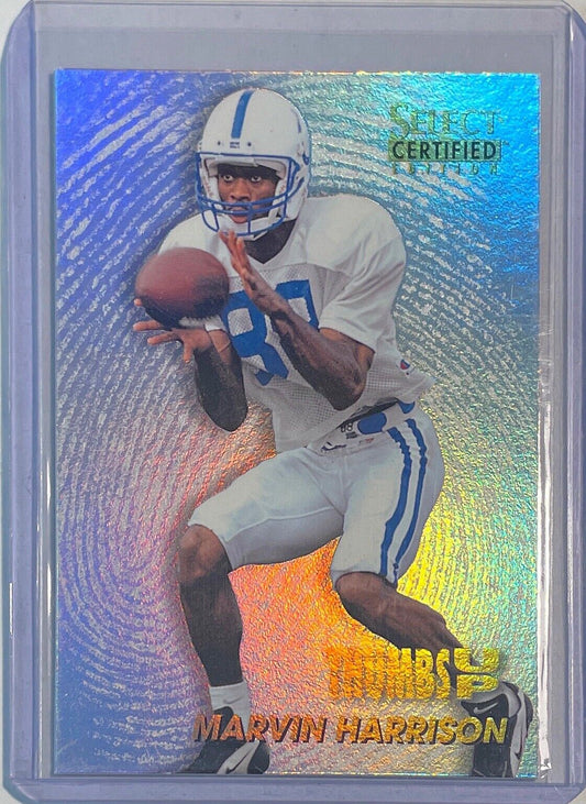 MARVIN HARRISON 1996 PINNACLE SELECT CERTIFIED EDITION THUMBS UP ROOKIE RC #13