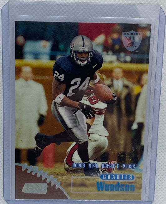 CHARLES WOODSON 1998 TOPPS STADIUM CLUB NFL DRAFT PICKS TRUE ROOKIE RC #190