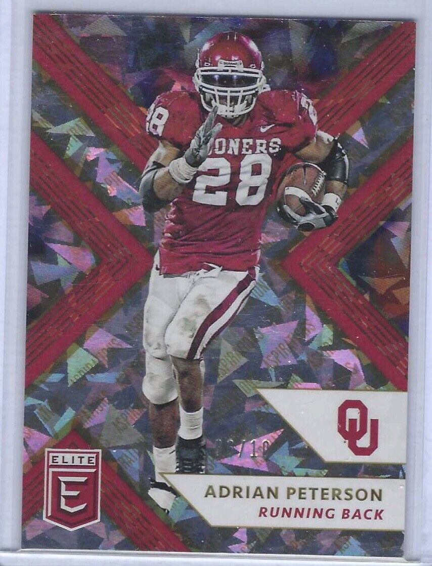 ADRIAN PETERSON 2018 ELITE DRAFT PICKS GOLD CRACKED ICE #D /10
