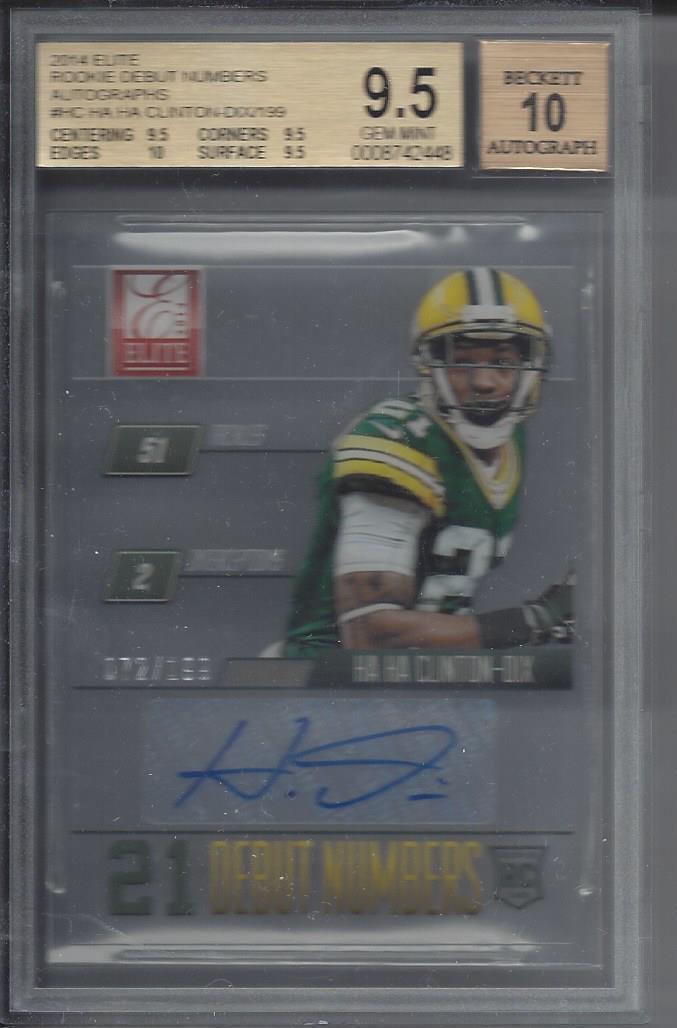 HA HA CLINTON DIX 2014 ELITE DEBUT NUMBERS AUTO RC #D /199 BGS 9.5 w 10 AU POP 2