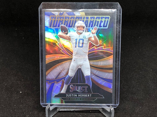 JUSTIN HERBERT 2020 PANINI SELECT TURBOCHARGED SILVER PRIZM RC