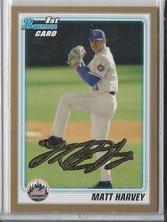 MATT HARVEY 2010 BOWMAN DRAFT PROSPECTS 1ST METS PROSPECT GOLD PARALLEL #84