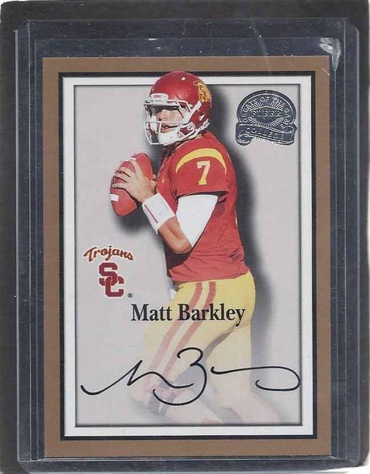 MATT BARKLEY 2013 FLEER RETRO FOOTBALL TROJANS USC ON CARD SSP RARE SP AUTO RC