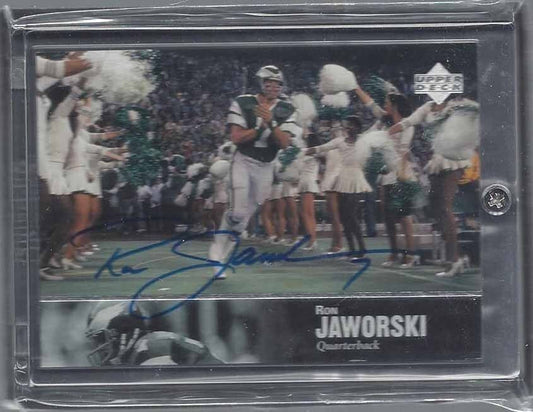 RON JAWORSKI 1997 UPPER DECK UD LEGENDS ON CARD AUTO #120