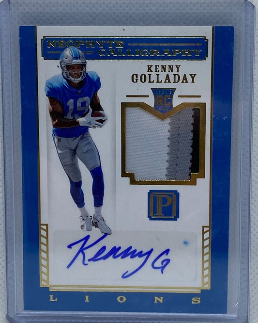 KENNY GOLLADAY 2017 PANTHEON NEOPHYTE CALLIGRAPHY PATCH ROOKIE AUTO RC #D 44/99