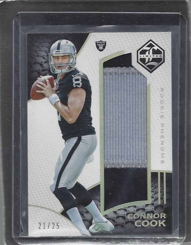CONNOR COOK 2016 LIMITED ROOKIE PHENOMS GOLD 2 COLOR JUMBO PATCH RC #D 21/25