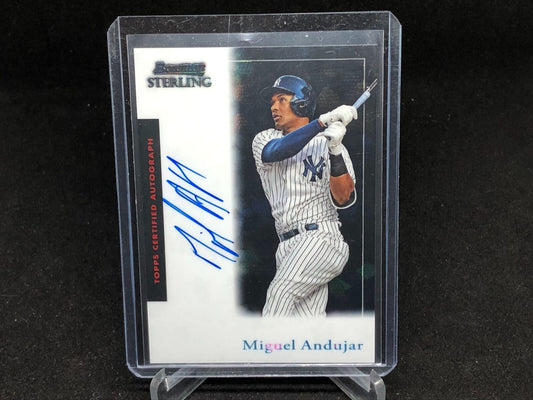MIGUEL ANDUJAR 2019 TOPPS BOWMAN STERLING REFRACTOR ON CARD AUTO #D 7/10