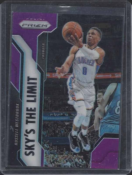RUSSELL WESTBROOK 2016-17 PANINI PRIZM SKY'S THE LIMIT PURPLE PRIZMS #D 30/75