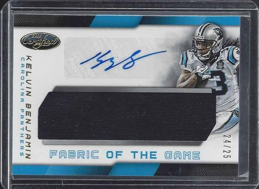 KELVIN BENJAMIN 2016 CERTIFIED FABRIC OF THE GAME JUMBO JERSEY AUTO #D 24/25