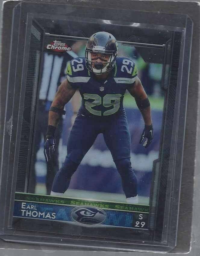 EARL THOMAS 2015 TOPPS CHROME BLACK REFRACTOR SEAHAWKS #D 281/299