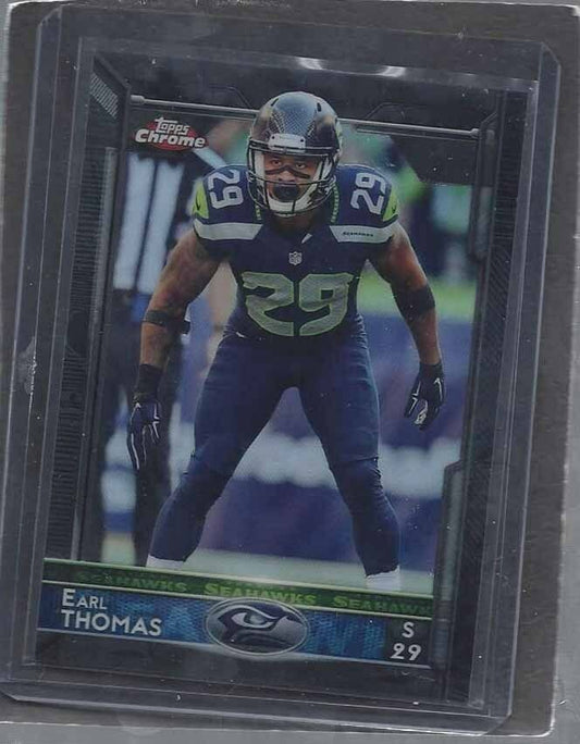 EARL THOMAS 2015 TOPPS CHROME BLACK REFRACTOR SEAHAWKS #D 281/299