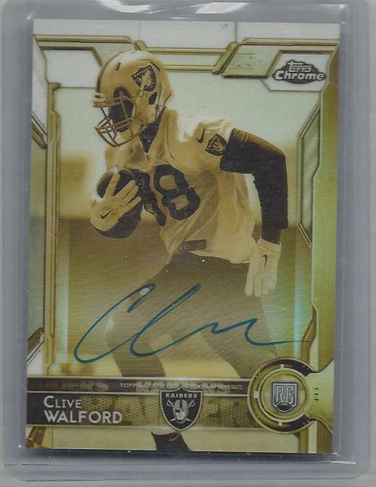 CLIVE WALFORD 2015 TOPPS CHROME GOLD SEPIA REFRACTOR ON CARD AUTO RC #D /100