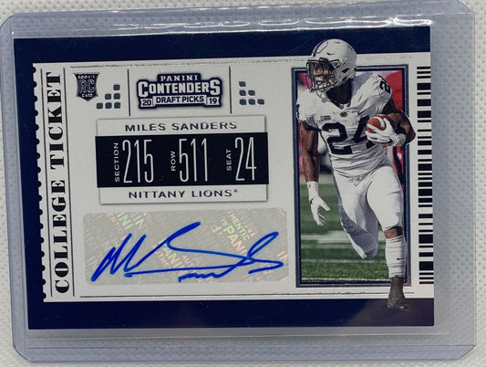 MILES SANDERS 2019 PANINI CONTENDERS DRAFT PICKS COLLEGE TICKET AUTO RC #176