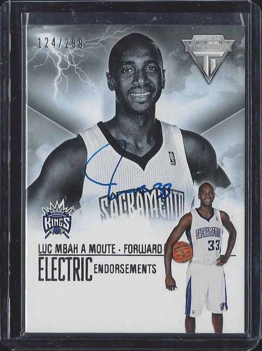 LUC MBAH A MOUTE 2013-14 TITANIUM ELECTRIC ENDORSEMENTS ON CARD AUTO #D 124/299