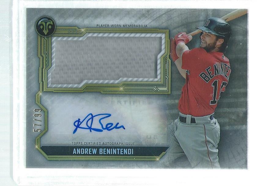 ANDREW BENINTENDI 2020 TOPPS TRIPLE THREADS JERSEY AUTO #D 57/99