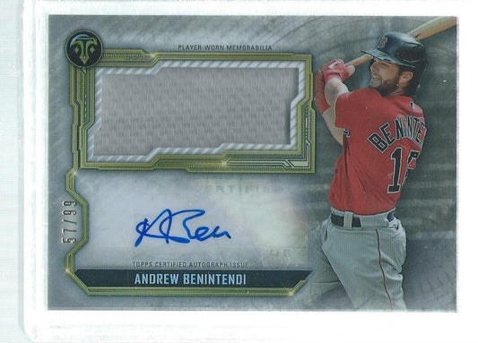 ANDREW BENINTENDI 2020 TOPPS TRIPLE THREADS JERSEY AUTO #D 57/99