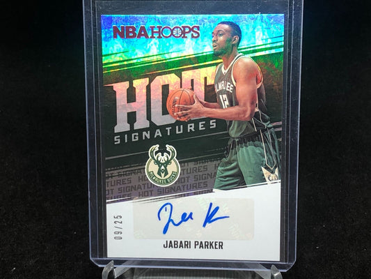JABARI PARKER 2017-18 PANINI NBA HOOPS RED HOT SIGNATURES AUTO #D 9/25