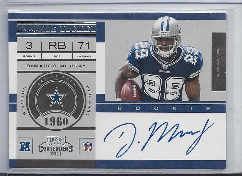 DEMARCO MURRAY 2011 PLAYOFF CONTENDERS ROOKIE TICKET ON CARD TRUE RC AUTO #231