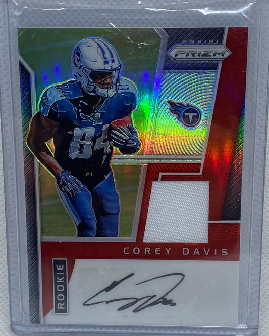 COREY DAVIS 2017 PANINI PRIZM RED PRIZM RPA PATCH JERSEY AUTO RC #D 4/15