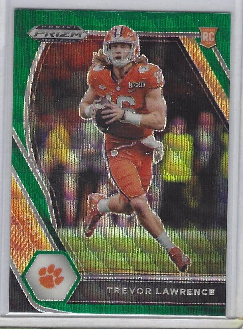 TREVOR LAWRENCE 2021 PANINI PRIZM DRAFT PICKS GREEN WAVE PRIZMS RC #106