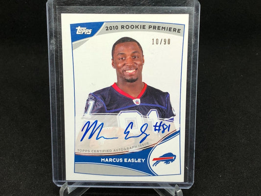 MARCUS EASLEY 2010 TOPPS ROOKIE PREMIERE ON CARD AUTO RC #D 10/90